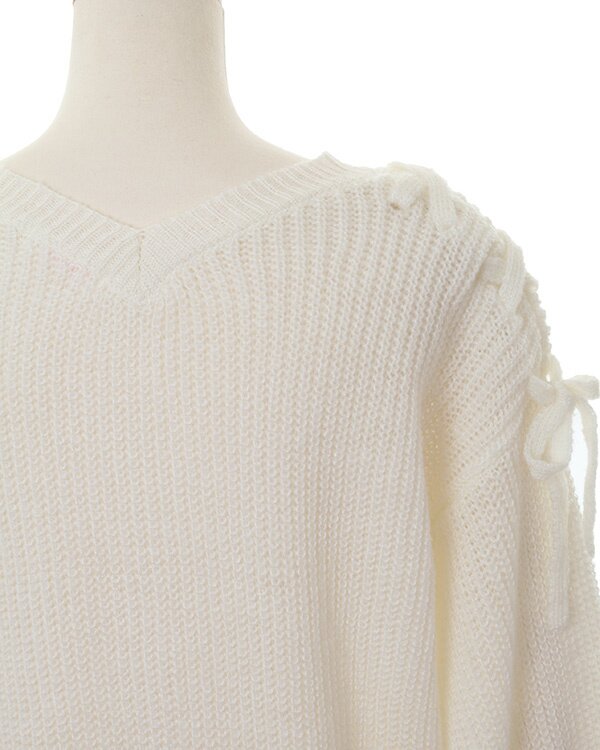 LIZ LISA Shoulder Ribbon Cardigan