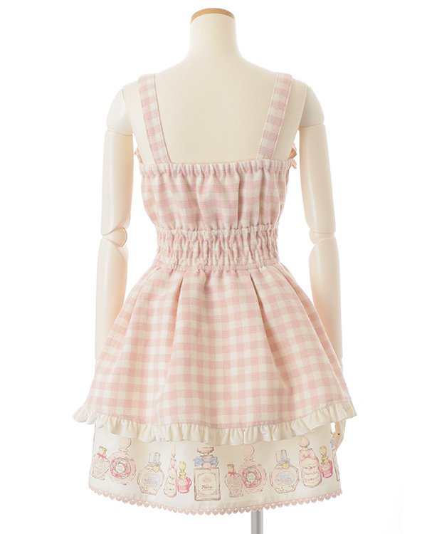 LIZ LISA Perfume Bottle Gingham Check Jumper Dress: LIZ LISA