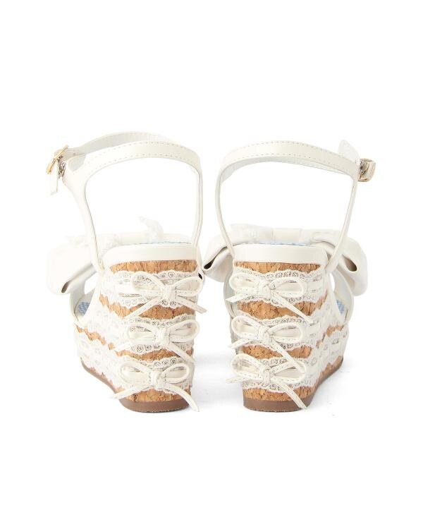 LIZ LISA Big Ribbon Wedge Sandals