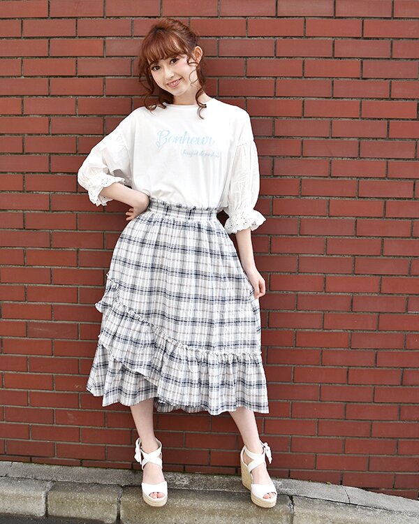 LIZ LISA Checkered Sucre Mid-Length Skirt - Tokyo Otaku Mode