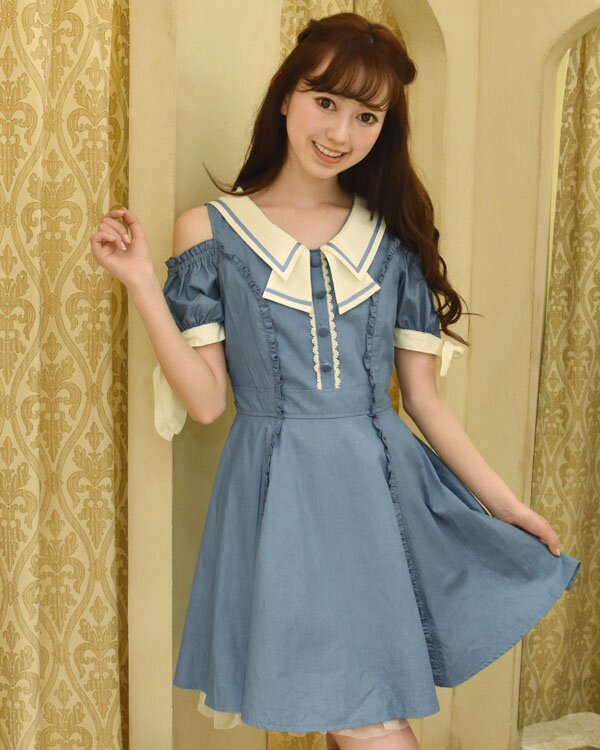 white christmas dresses Marine Layer Women's Liza Denim Minidress - Blue main image 0