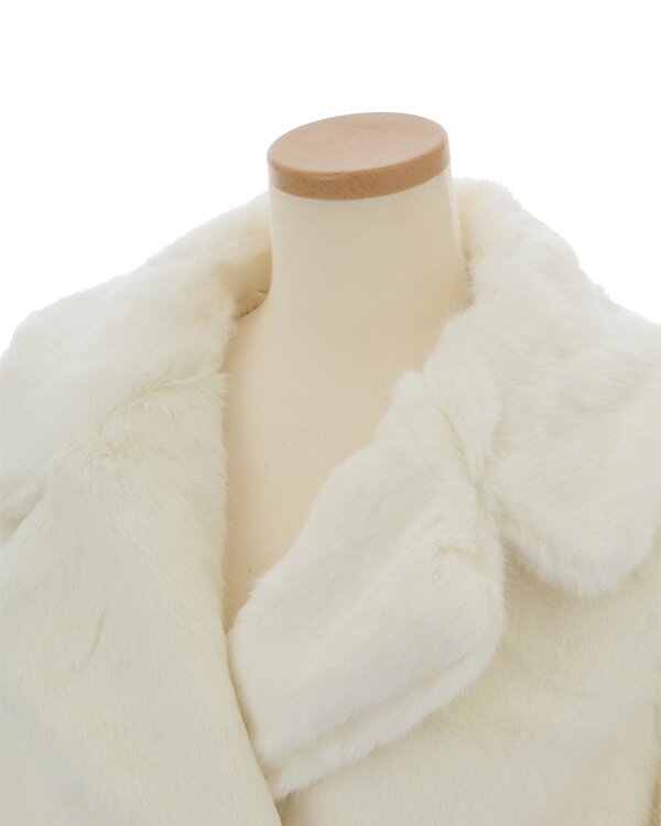 Liza Short Faux Fur Coat - Off White – The Frankie Shop