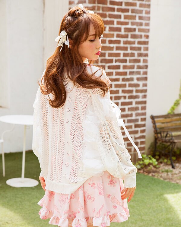 LIZ LISA リボンラインモモンガ Momonga カーディガン LIZ LISA Ribbon Shoulder String Momonga Cardigan - Tokyo Otaku