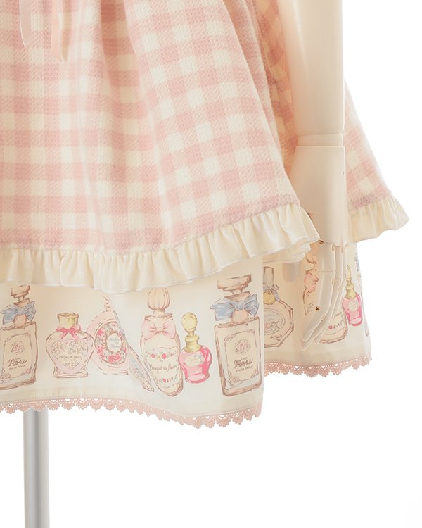 LIZ LISA Perfume Bottle Gingham Check Jumper Dress: LIZ LISA