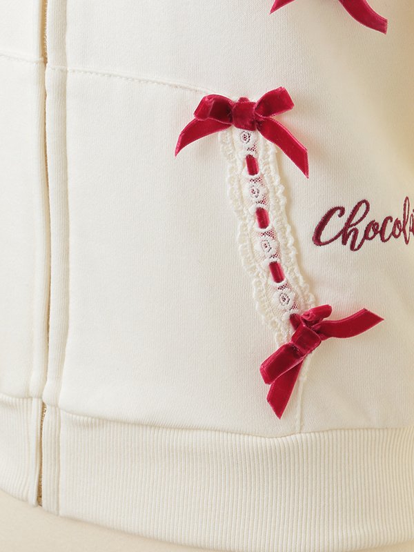 LIZ LISA Embroidery & Ribbons Zip Hoodie - Tokyo Otaku Mode (TOM)