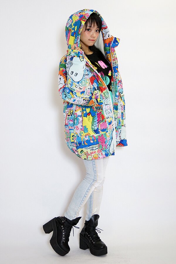 galaxxxy 8words Wall Paint Blouson Jacket: galaxxxy - Tokyo