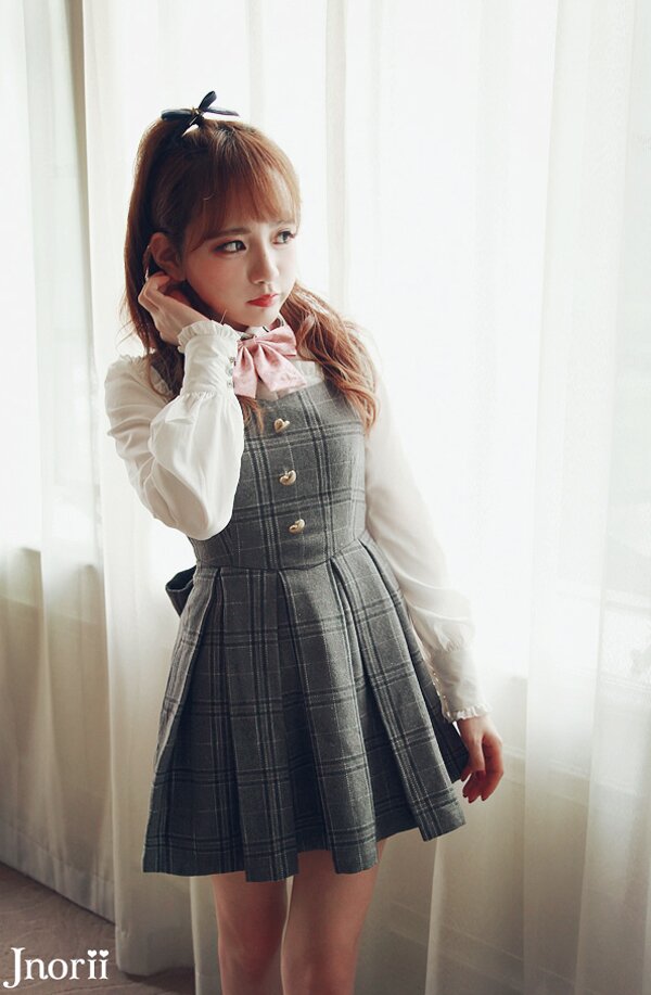 Checkered printed turtleneck long-sleeved dress Christmas