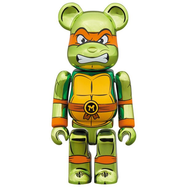 BE＠RBRICK Teenage Mutant Ninja Turtles Michelangelo: Chrome Ver. 100％ & 400％