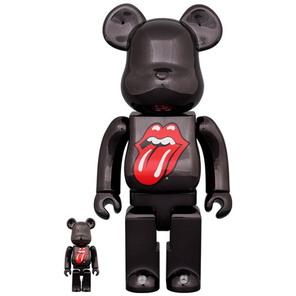 BE＠RBRICK The Rolling Stones Lips & Tongue: Black Chrome Ver. 100％ & 400％