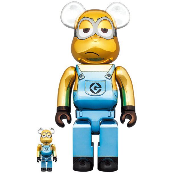 BE＠RBRICK Minions Fever Kevin: Chrome Ver. 100％ & 400％: MEDICOM