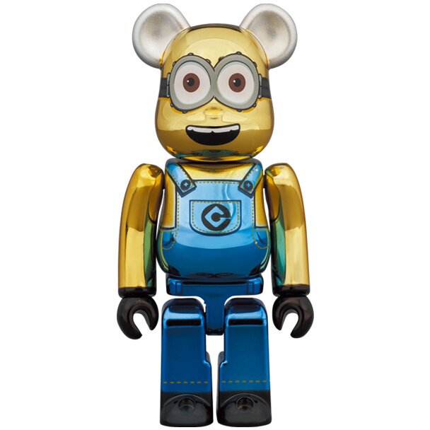 BE@RBRICK Minions Dave: Chrome Ver. 100% & 400% Set