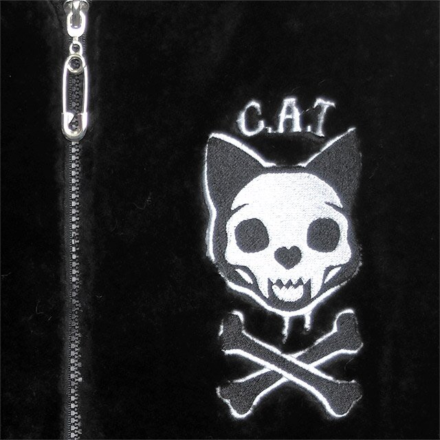 LISTEN FLAVOR Nekomimi Skull Cat Fur Blouson: Listen Flavor