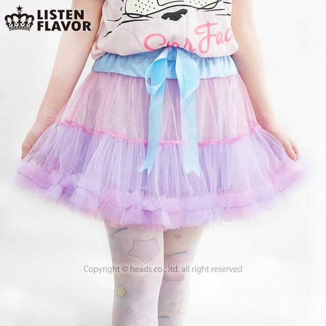 LISTEN FLAVOR Ribbon Tulle Panier Skirt - Tokyo Otaku Mode (TOM)