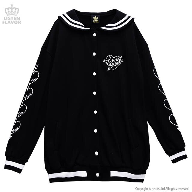 LISTEN FLAVOR Love Struck Sailor Collar Blouson: Listen