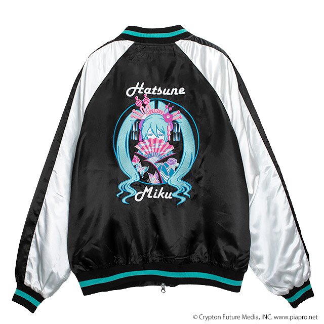 LISTEN FLAVOR Hatsune Miku Sukajan Jacket Black