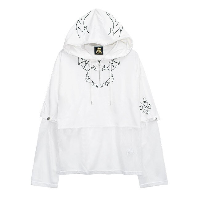 LISTEN FLAVOR Devil Heart 2-Way Mesh Hoodie