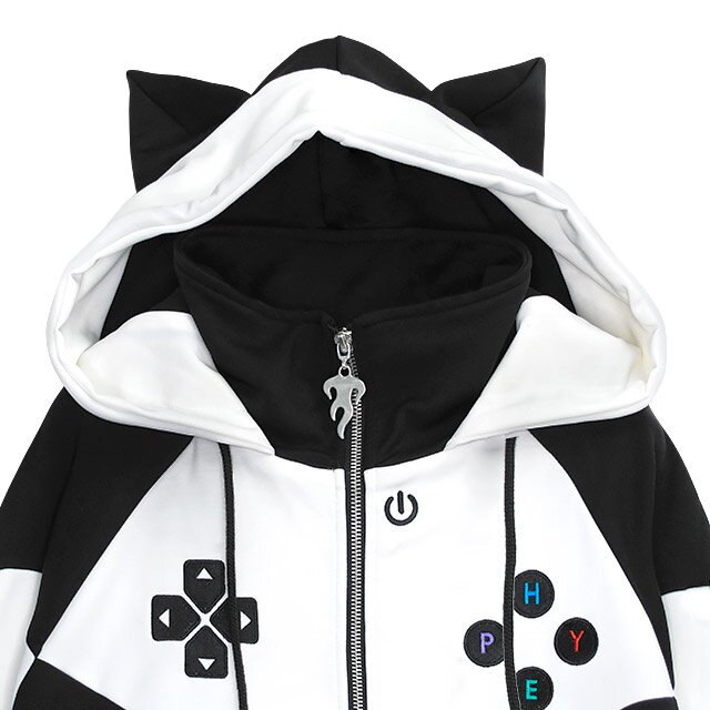 LISTEN FLAVOR Gaming Cat Ear Jersey Hoodie: Listen Flavor
