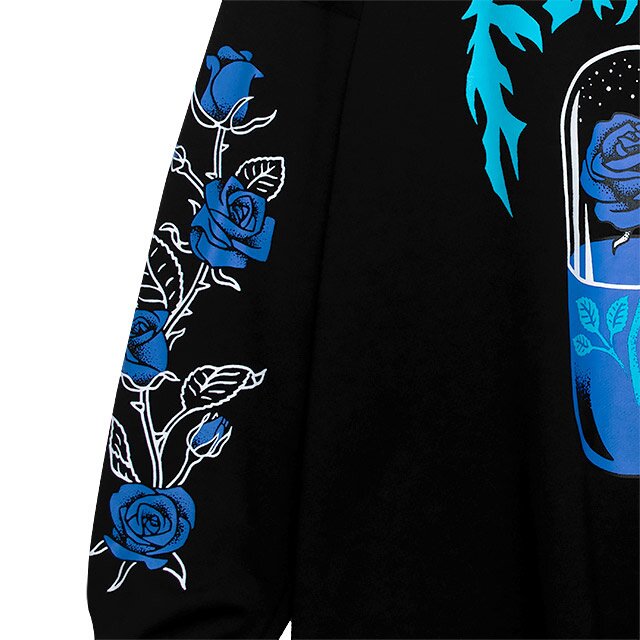 LISTEN FLAVOR Blue Rose Capsule Sweatshirt Black: Listen Flavor
