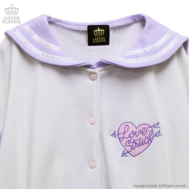 LISTEN FLAVOR Love Struck Sailor Collar Blouson: Listen Flavor