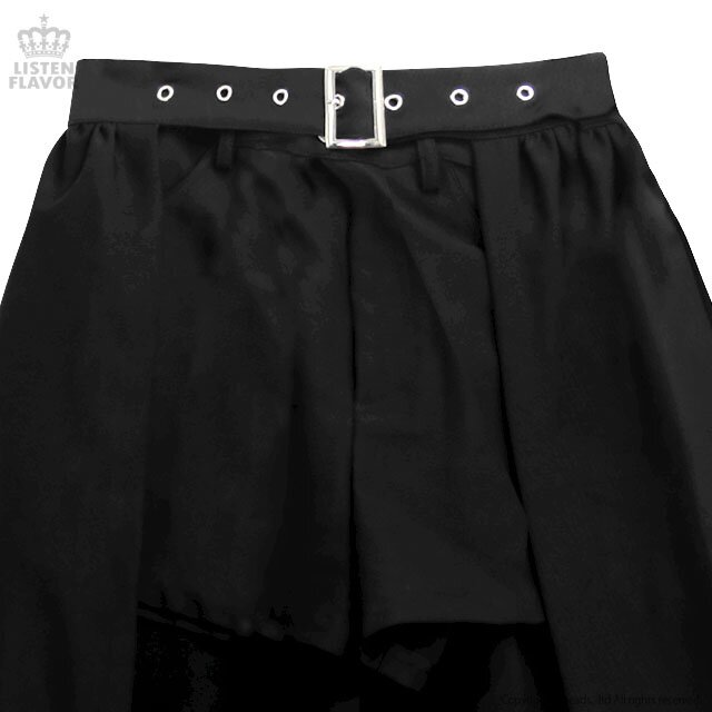 LISTEN FLAVOR Layered Hemline Skirt w/ Shorts