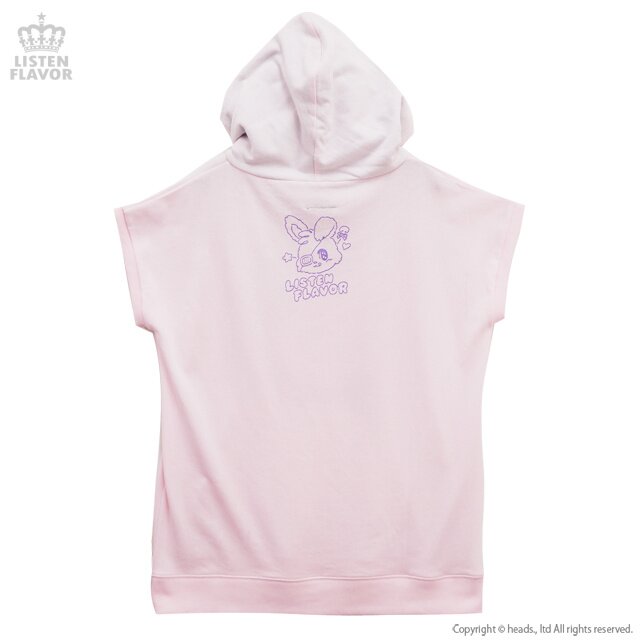 LISTEN FLAVOR Twinkle Bunny Short Sleeve Hoodie