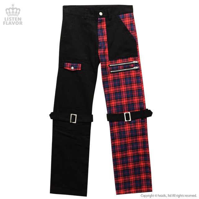 LISTEN FLAVOR Checkered Convertible Bondage Pants: Listen Flavor