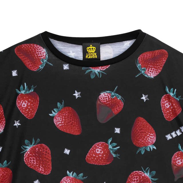 LISTEN FLAVOR Strawberry Chocolate orders T-Shirt Dress J-Fashion