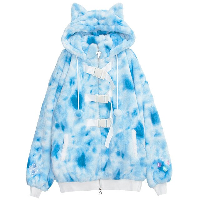 LISTEN FLAVOR Gaming Cat Ear Buckle Fur Blouson: Listen