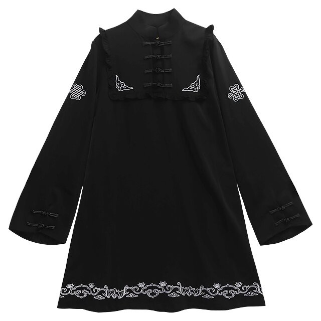 LISTEN FLAVOR Black Bat China Dress - Tokyo Otaku Mode (TOM)