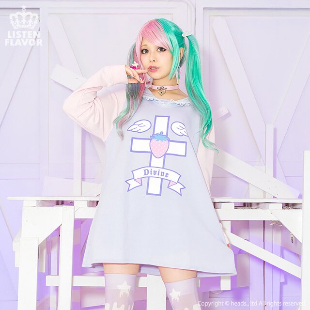 LISTEN FLAVOR Strawberry Cross Sailor Dress - Tokyo Otaku Mode (TOM)