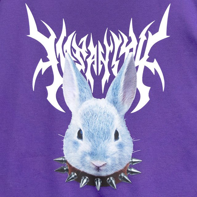 LISTEN FLAVOR Mad Rabbit Fake Layered Sleeve Mesh Hoodie: Listen