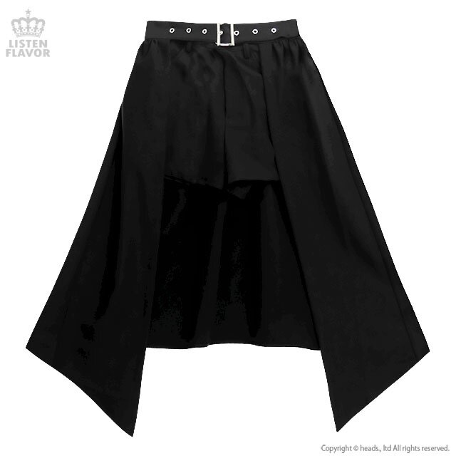 LISTEN FLAVOR Shorts w/ Wrap-around Pleated Skirt: Listen Flavor