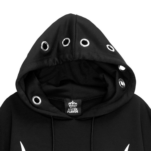 トップス fake layered hoodie /yushokobayashi LISTEN FLAVOR Mad Rabbit Fake Layered Sleeve Mesh Hoodie: Listen