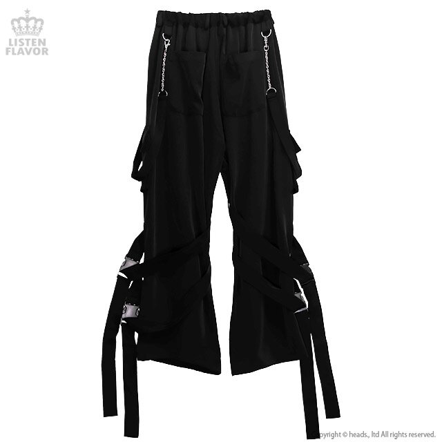 LISTEN FLAVOR Bondage Cargo Pants w/ Chain Suspenders