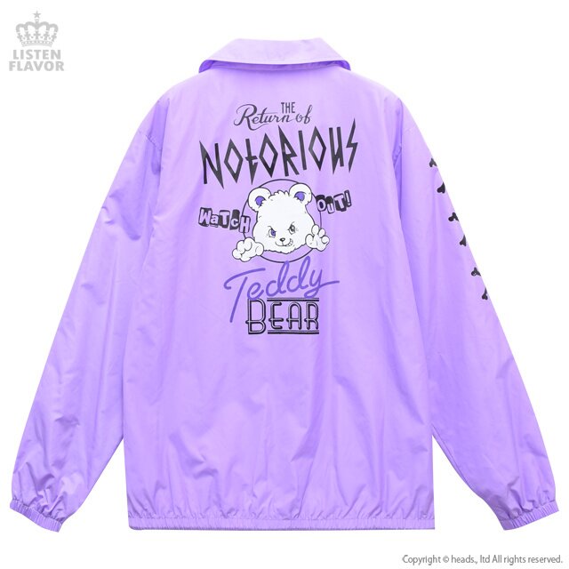 LISTEN FLAVOR Notorious Teddy Bear Coach Jacket - Tokyo