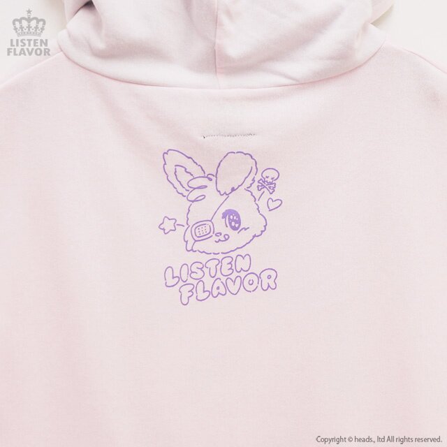 LISTEN FLAVOR Twinkle Bunny Short Sleeve Hoodie