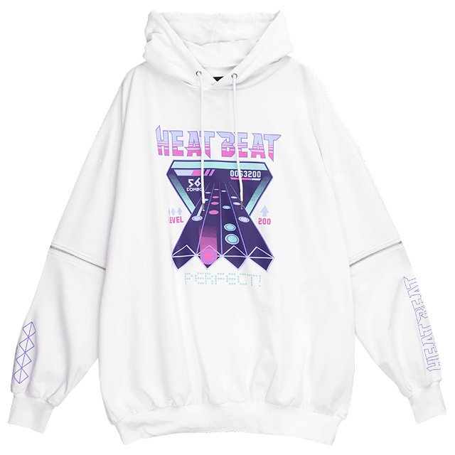 LISTEN FLAVOR Music Game Zip Sleeve 2-Way Hoodie - Tokyo Otaku