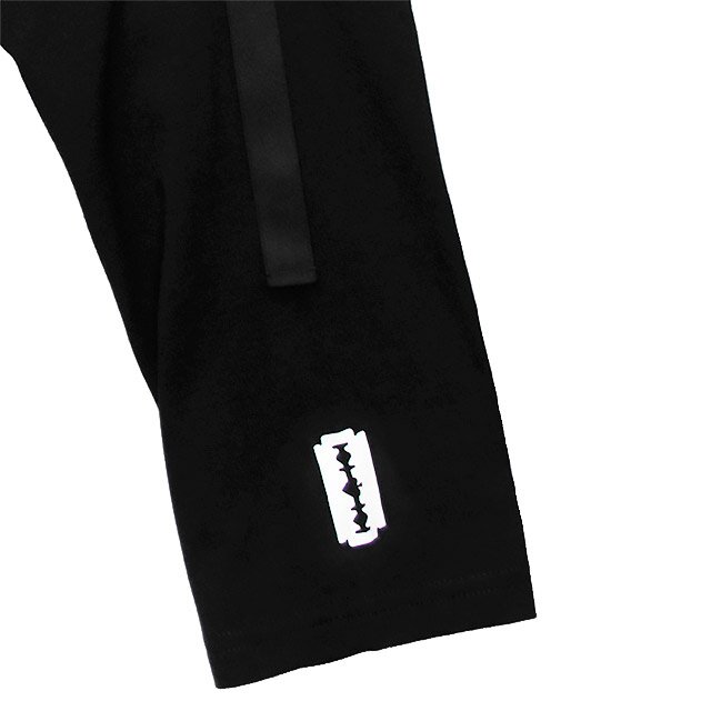 【BLK MONDAY】12oz\"WHERE IS THE DOPE\"フーディー LISTEN FLAVOR Dangerous Safety Pin Separate Sleeve Hoodie