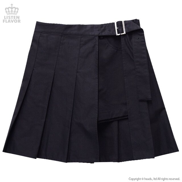 LISTEN FLAVOR Shorts w/ Wrap-around Pleated Skirt: Listen Flavor