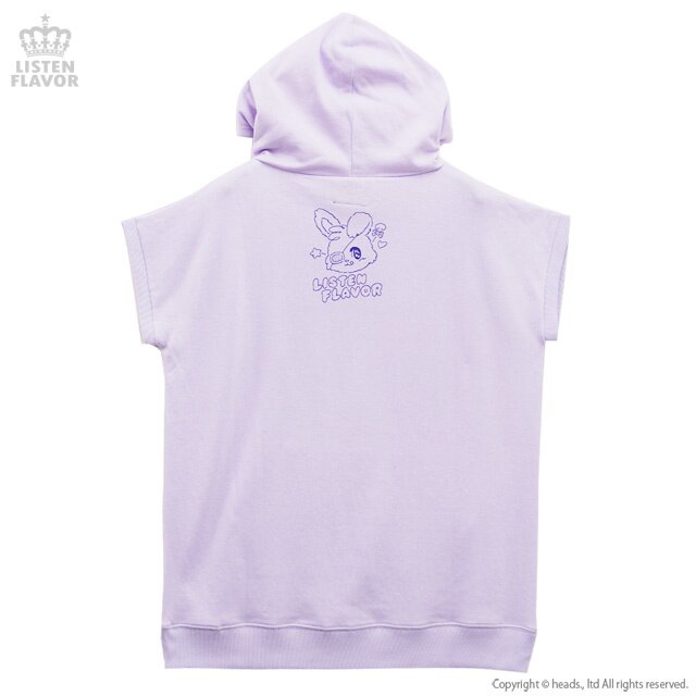 LISTEN FLAVOR Twinkle Bunny Short Sleeve Hoodie: Listen Flavor
