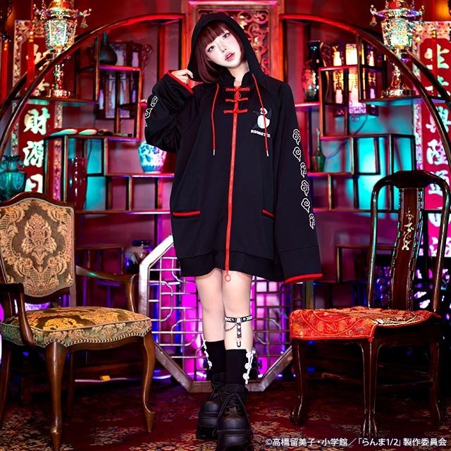 LISTEN FLAVOR Ranma 1/2 Collaboration China Jersey Hoodie Black