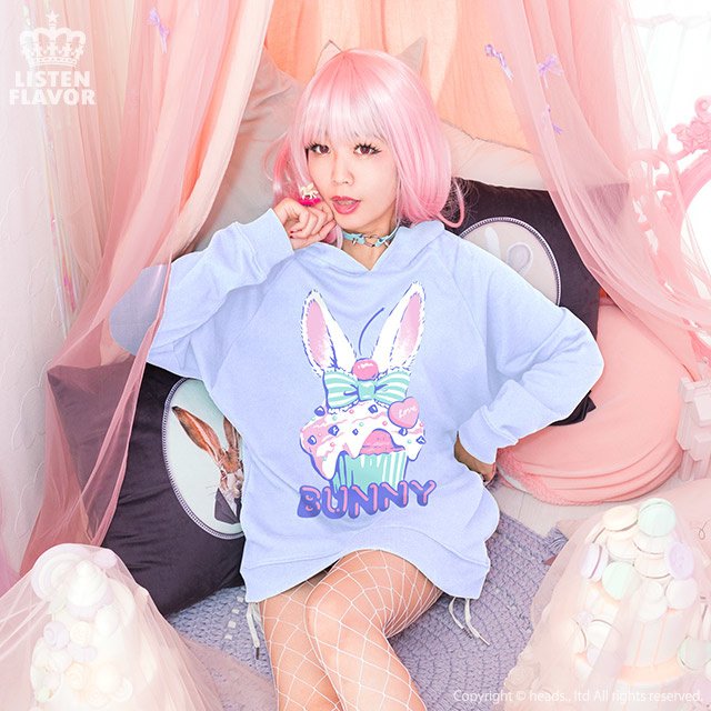 LISTEN FLAVOR Bunny Cupcake Hoodie: Listen Flavor - Tokyo Otaku