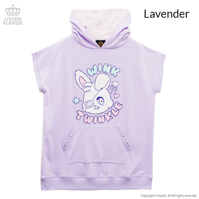 LISTEN FLAVOR Twinkle Bunny Short Sleeve Hoodie