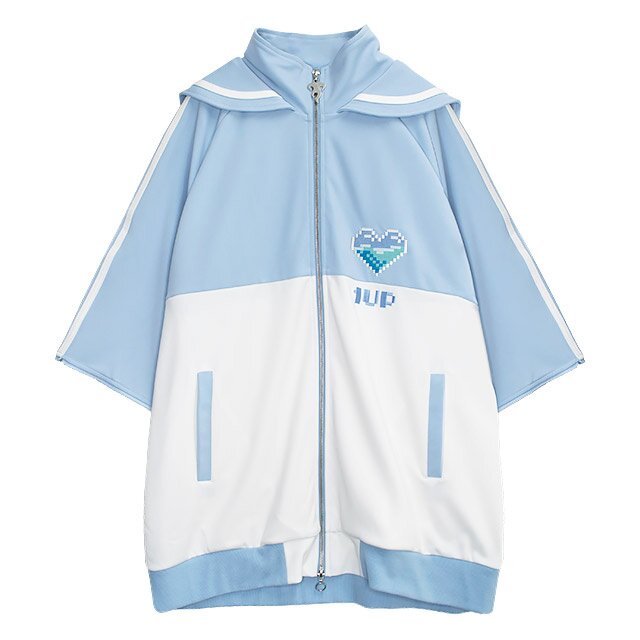 LISTEN FLAVOR 1-Up Heart Sailor Jersey Hoodie: Listen Flavor