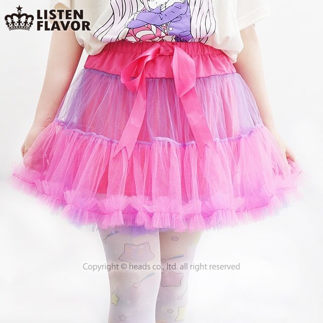 LISTEN FLAVOR Ribbon Tulle Panier Skirt - Tokyo Otaku Mode (TOM)