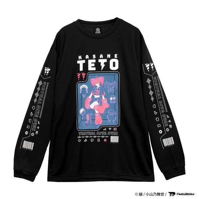LISTEN FLAVOR Kasane Teto Long Sleeve T-Shirt Black - Tokyo Otaku