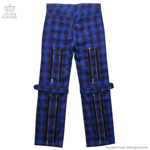 LISTEN FLAVOR Checkered Convertible Bondage Pants: Listen