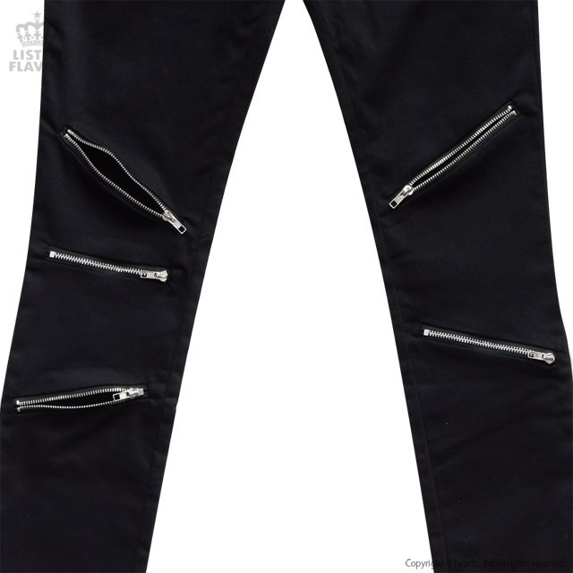LISTEN FLAVOR Zip Detail Black Skinny Pants: Listen Flavor - Tokyo