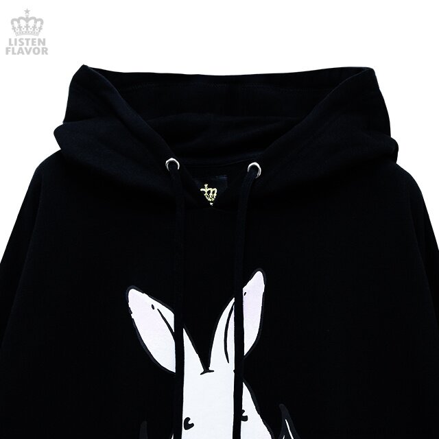 Black bunny 2024 hoodie with ears