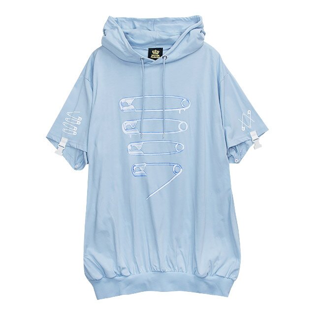 ୨୧⑅*スナフキンページ୨୧⑅* LISTEN FLAVOR Dangerous Safety Pin Separate Sleeve Hoodie